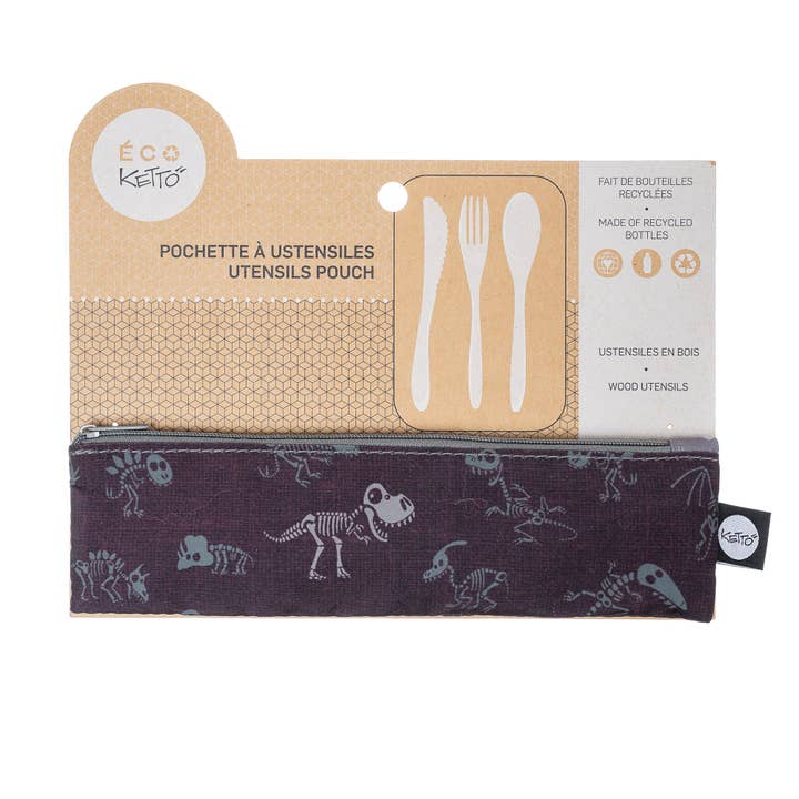Reusable-portable utensils with pouch Zero waste-Dinosaurs for wholesale by Ketto