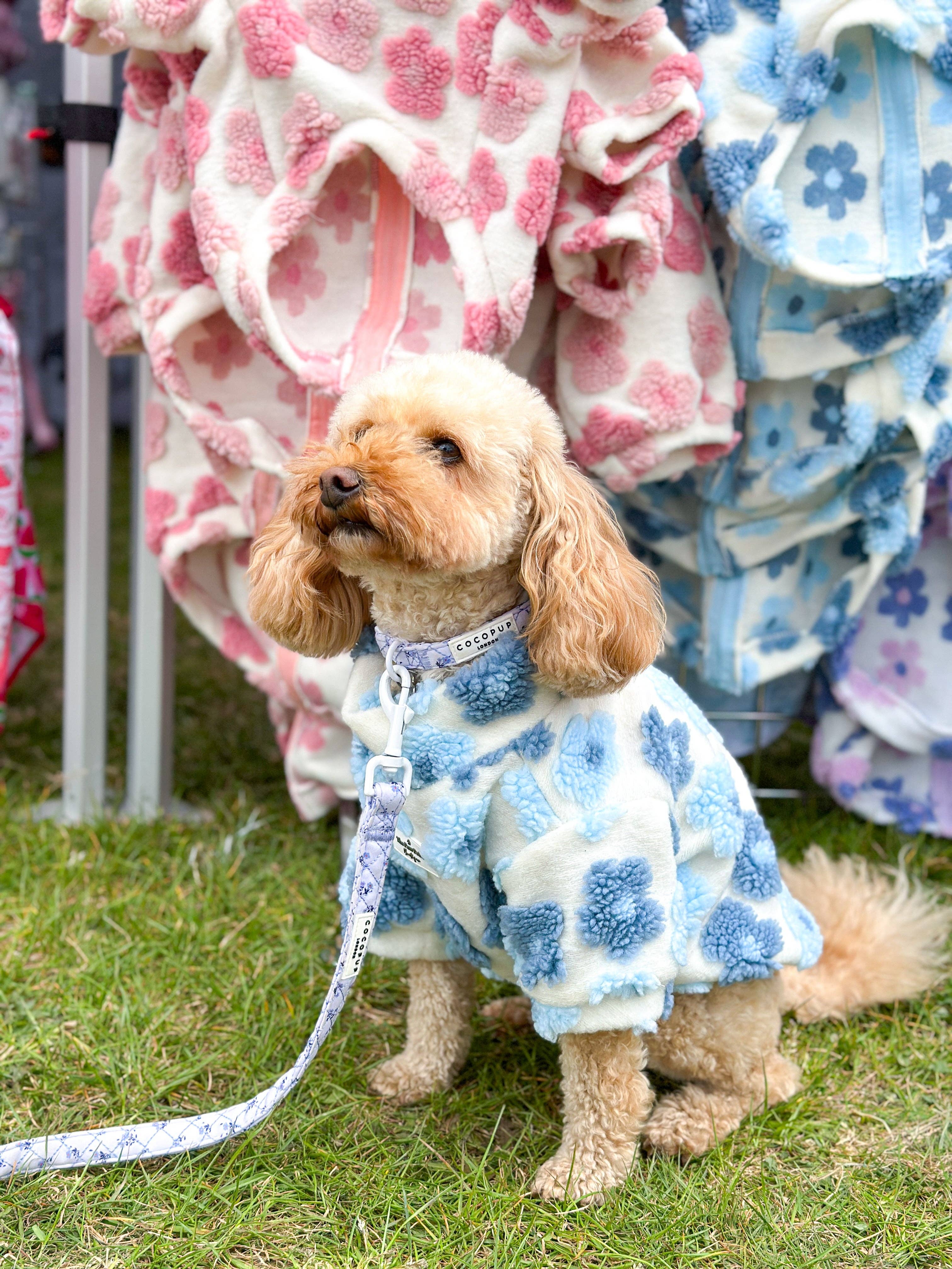 The Paw Print Boutique - Wholesale Pet jumper – Dog - The Bluebell Blue Floral Fleece25