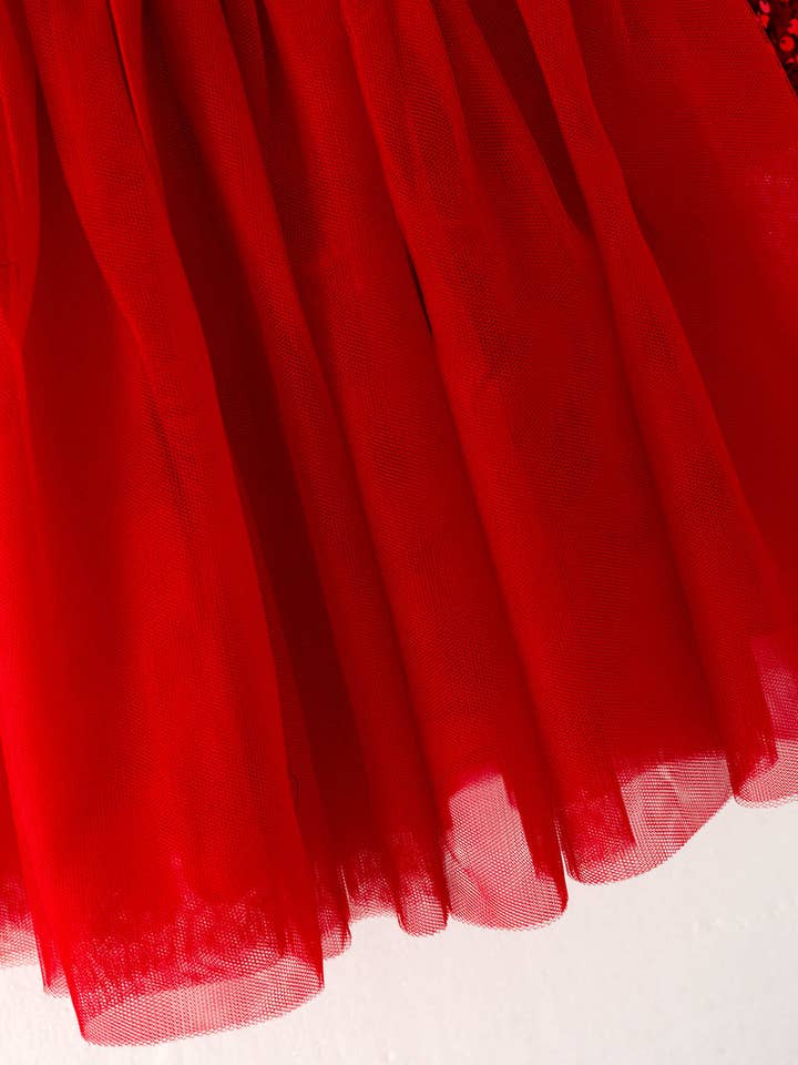 littleoneusa - Wholesale Dress - Kids - Red Sequin Girl Tutu Dress