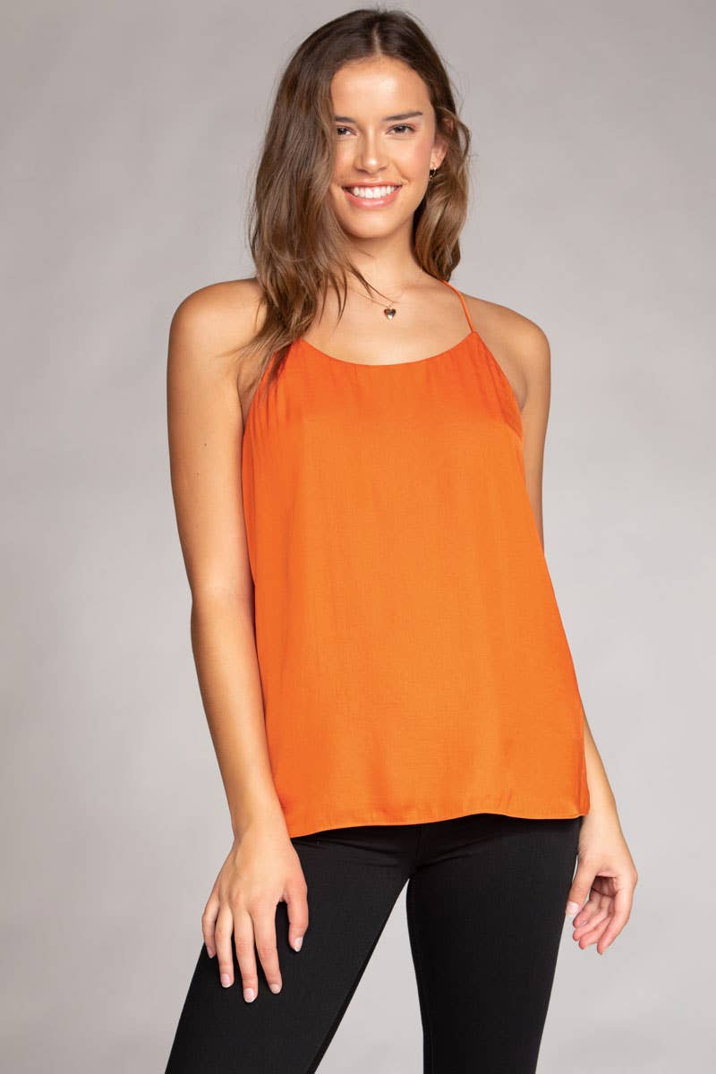 Naked Zebra – Top interior – Mulher por atacado – Camisola de Cetim com Costas de Nadador - TF0