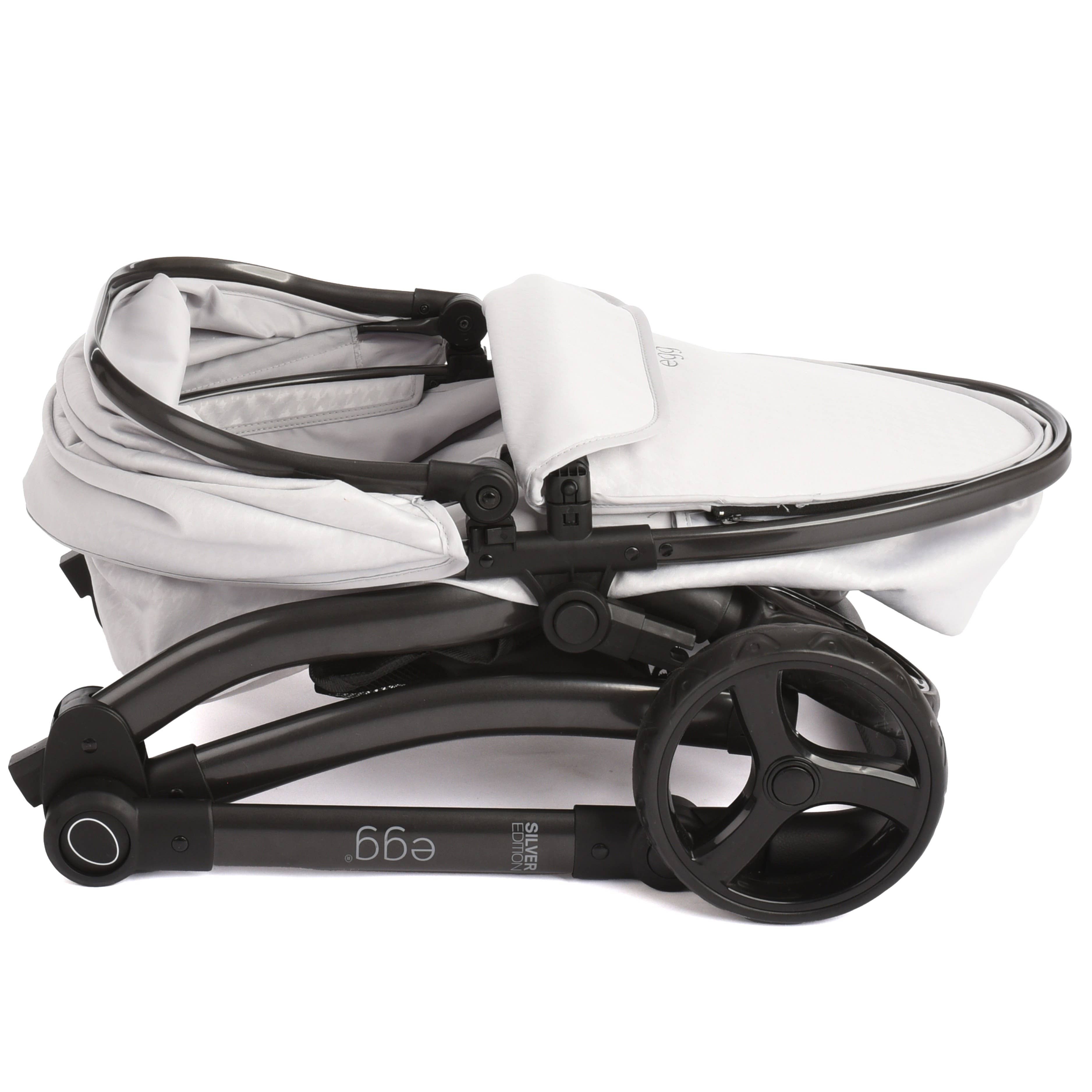 Roma – wholesale Doll pram – Kids – egg® Dolls Pram - Houndstooth Silver5