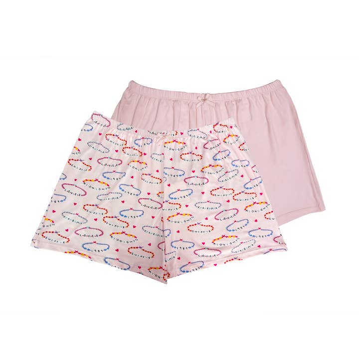 Set of 2 Lounge Shorts - Swiftie Friendship Bracelets Pink for wholesale by Opportunities