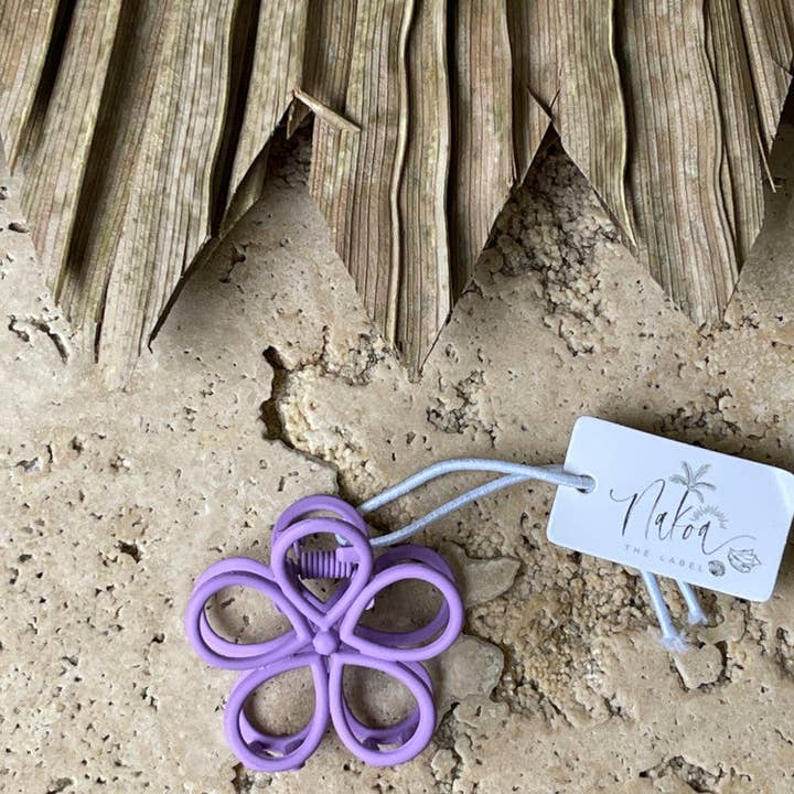 Nakoa The Label - Vendita all'ingrosso Fermaglio per capelli - Donna - Clip a forma di artiglio, motivo: fiore intagliato, viola