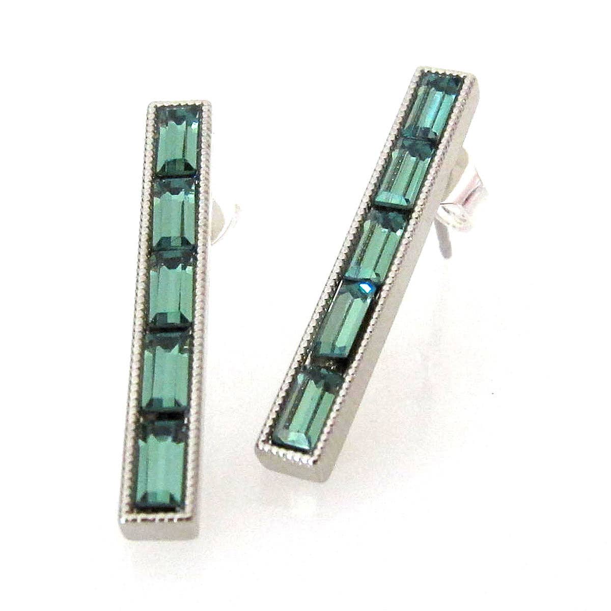 Jessica Elliot Jewelry - Wholesale Stud/Post Earrings - JE Classic Collection Long baguette studs with Swarovski Crystal4