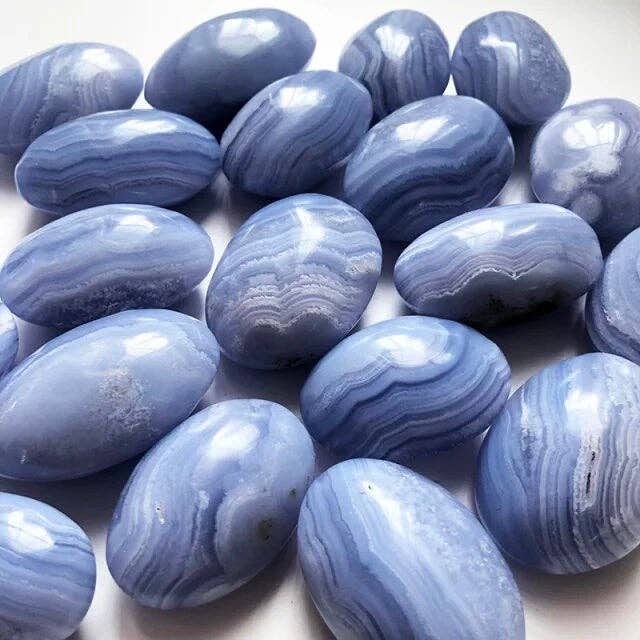 The Crushed Crystal - Wholesale Spiritual Stone/Crystal - Blue lace Agate Tumbles , Blue lace agate Stones -1 lbs bag1