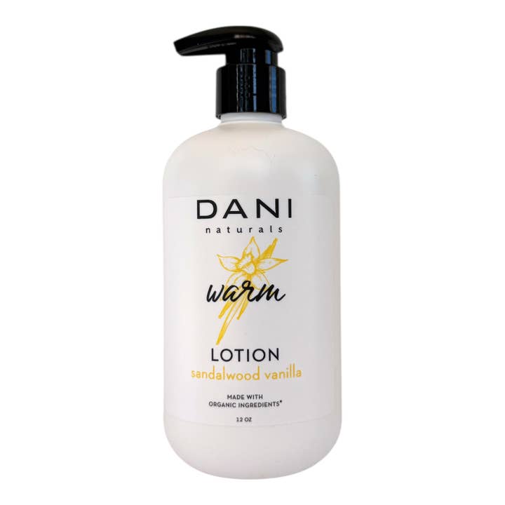 Sandalwood Vanilla Hand & Body Lotion 12oz for wholesale by DANI Naturals