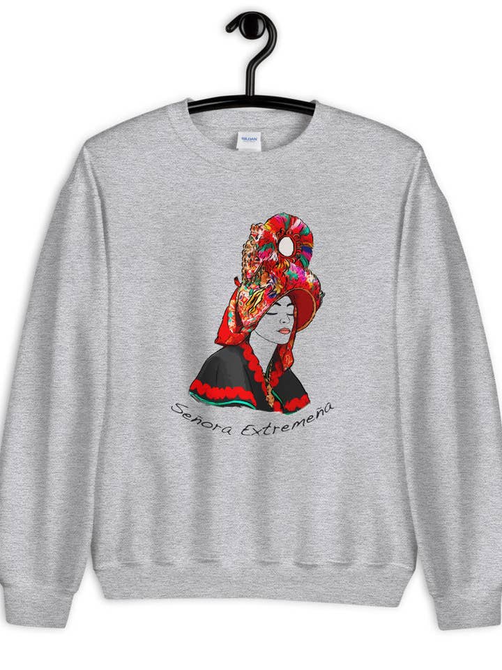 Extremadura Damen-Sweatshirt; Extremadura für den Großhandel von El loco del Pelo Rizo