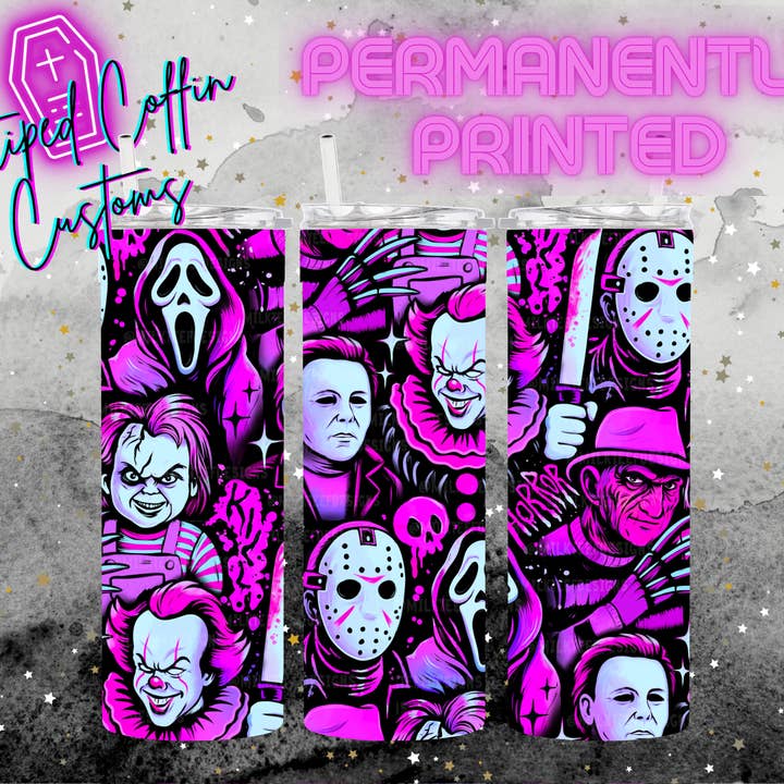 Ícones de Horror Tumbler por atacado de Striped Coffin Customs