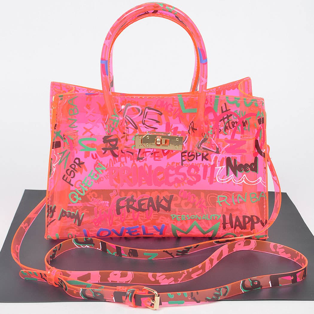 3AM BY H&D ACCESSORIES - Venta al por mayor Bolso con correa - Mujer - Bolso tipo satchel de PVC con diseño graffiti0