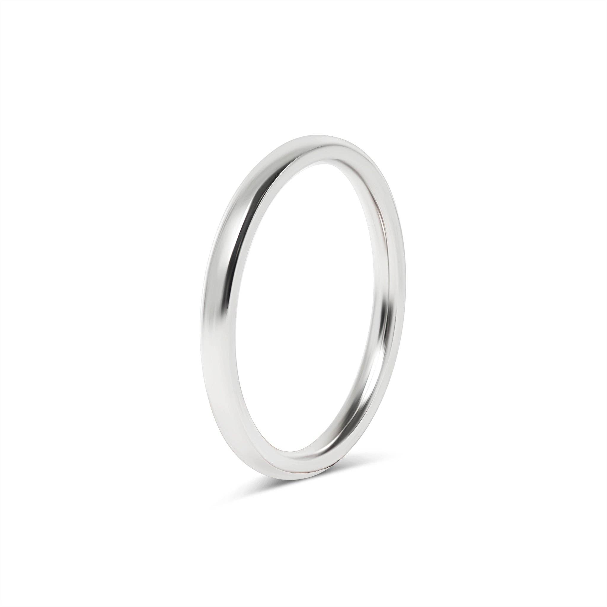 WJW - Wholesale Band/Stacked Ring - Highly Polished Rounded Stainless Steel Blank Ring 2mm - 6mm0
