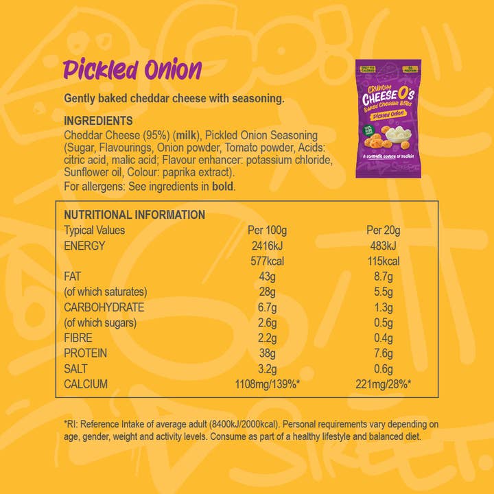 CheeseO's – wholesale Puffed snack – Pickled Onion (20g)3