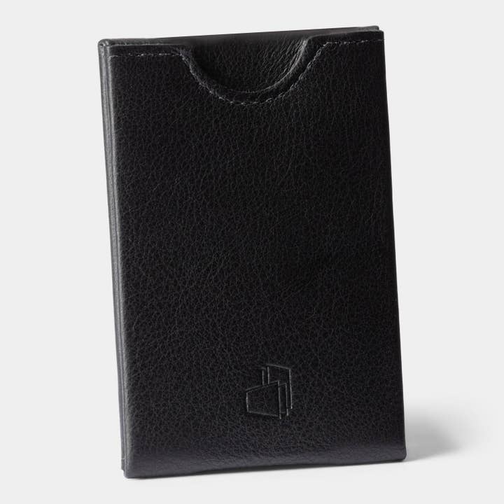 W4LLET | Credit Card Case | Smooth Black Leather for wholesale by labelswelove