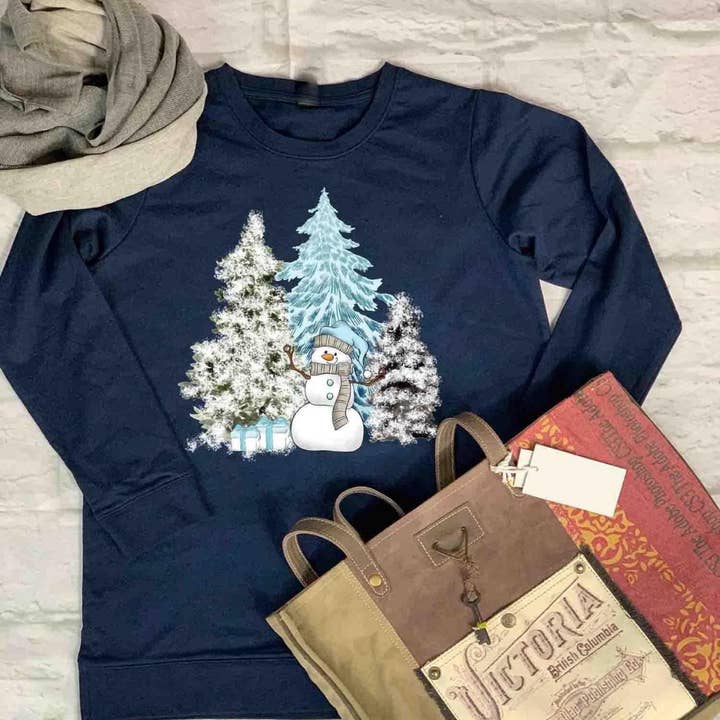 Snowman with Trees for wholesale by MidWest Tees