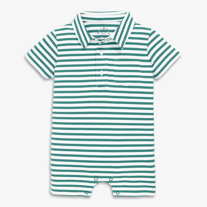Primary - Wholesale Jumpsuit - Baby - Baby Polo Shortie In Mini Stripe