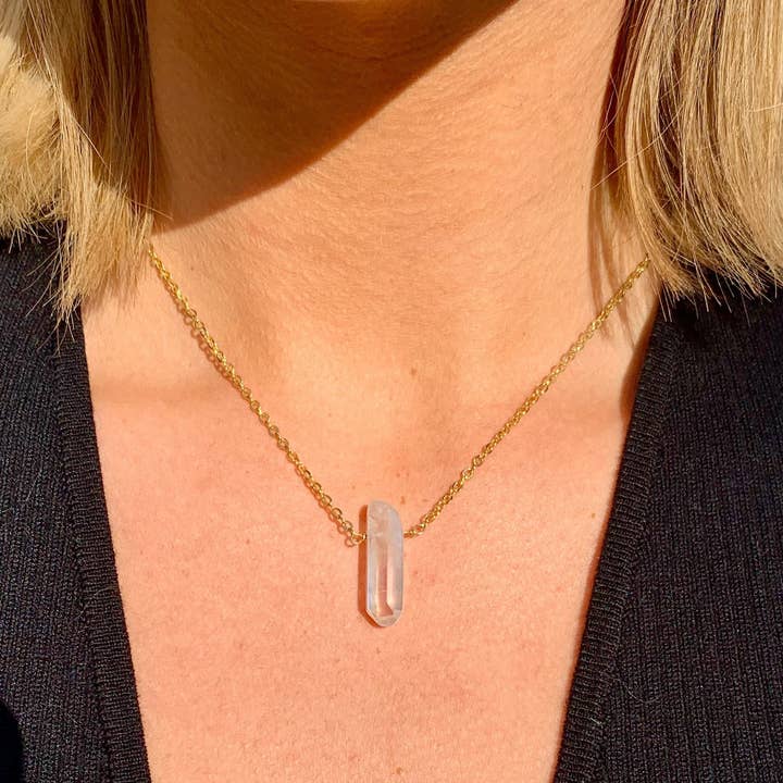 Moonstone Made - Wholesale Pendant/charm necklace - Angel Aura Quartz Gemstone Point Necklace, Reiki Jewelry, Crystal Necklace1