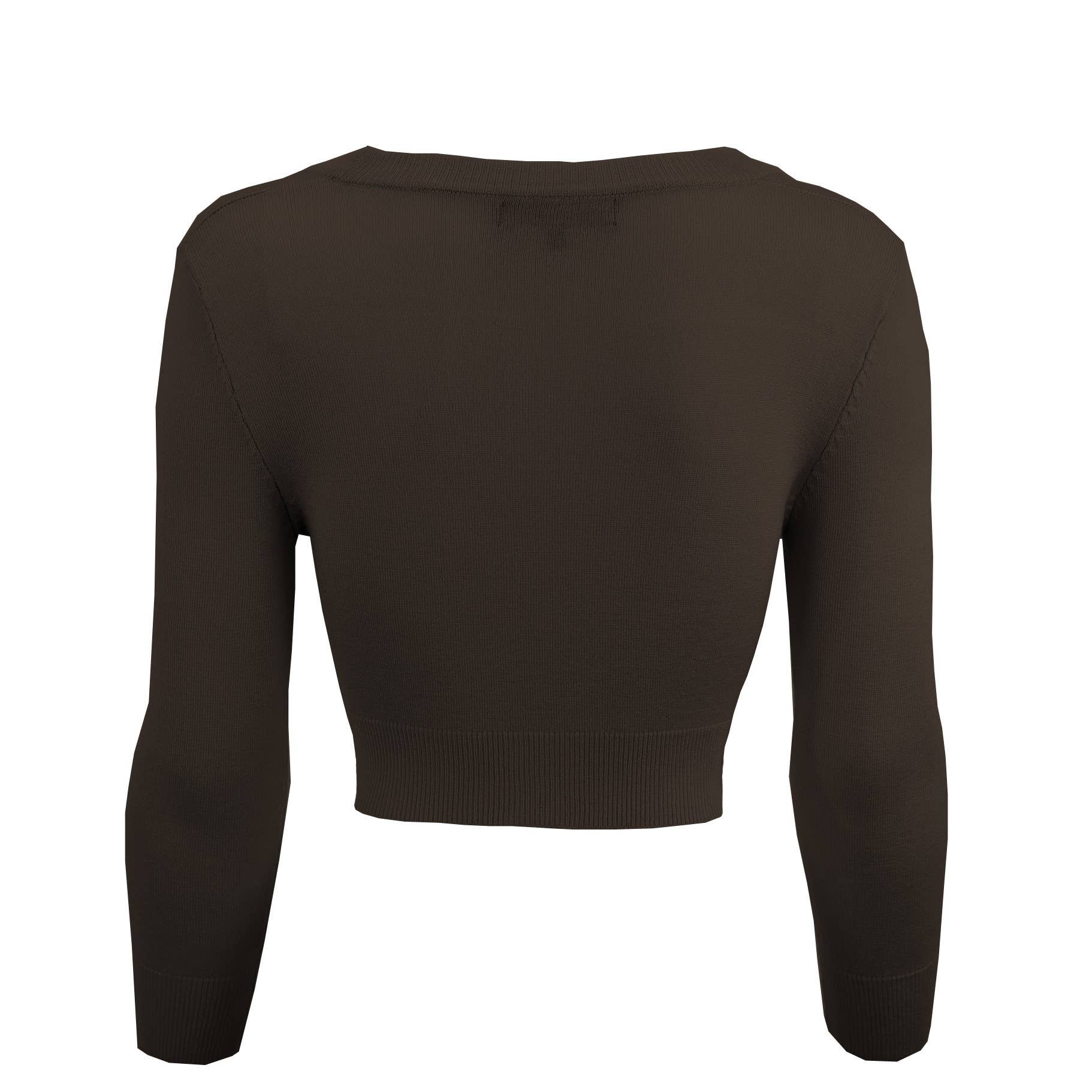 Mak - Wholesale Cardigan - Women's - Cropped Bolero 3/4 Sleeve V-Neck PLUS size Cardigan CO129PL22