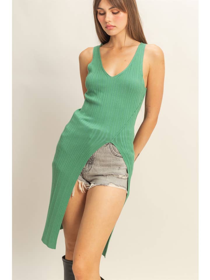 Asymmetrical Ribbed Bodycon Knit Top for wholesale by HYFVE