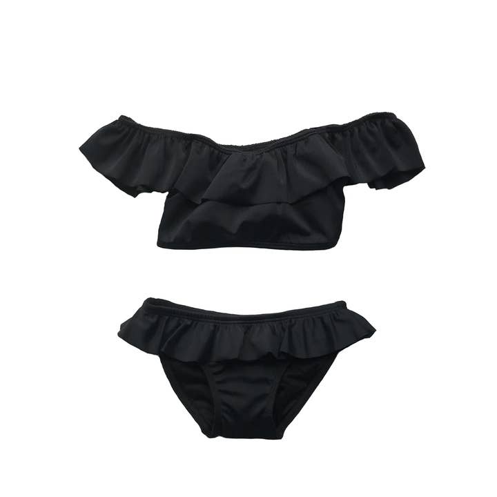 Current Label – wholesale Two-piece swimsuit – Kids – Luna Ruffle Baby Bikini in Black3