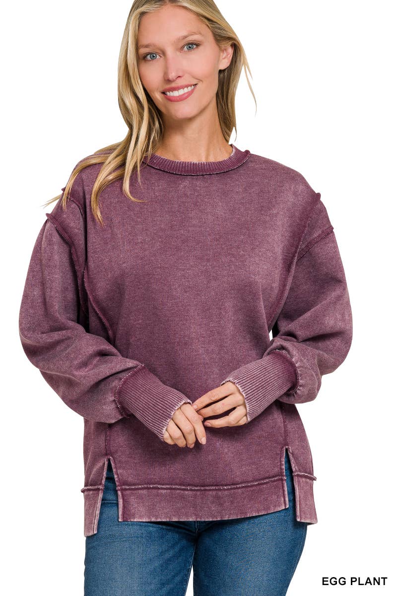 42POPS - Wholesale Sweatshirt - Women's - ',,, Fleece Hi Low Hem Pullover With Pockets51