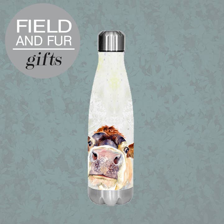 Pammy, vaca em jersey, garrafa de água isolada, mantém a sua bebida por atacado de Field and Fur Gifts