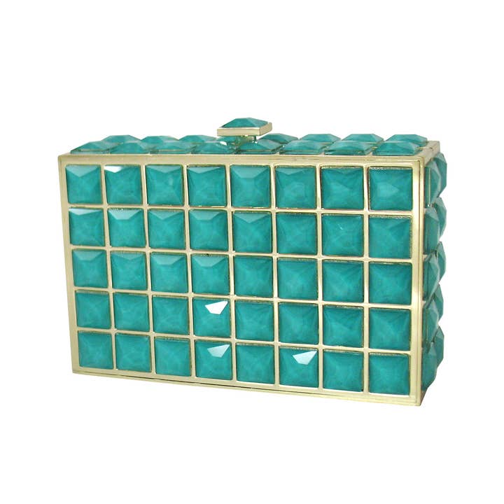 JNBFASHION.COM – wholesale Clutch bag – women's – Crystal Metal Box Clutch Bag