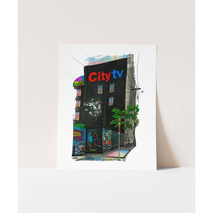 City TV autowandposter in Toronto voor wholesale door Totally Toronto Art/Sassy City Studio