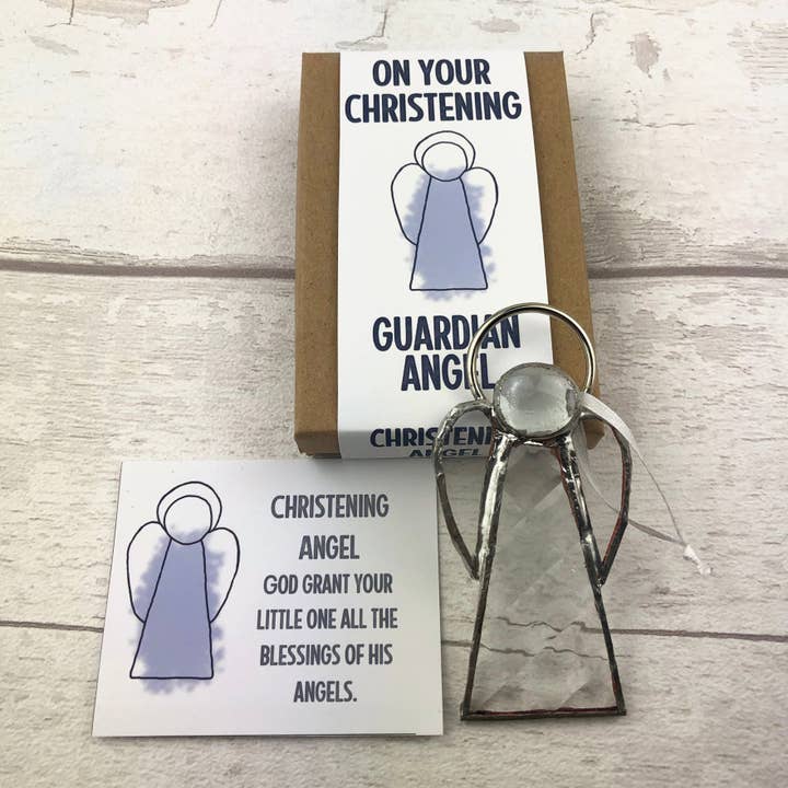 GlassHouse Design - Wholesale Keepsake Coin/Token - Christening Angel - Stained Glass Christening Gift2