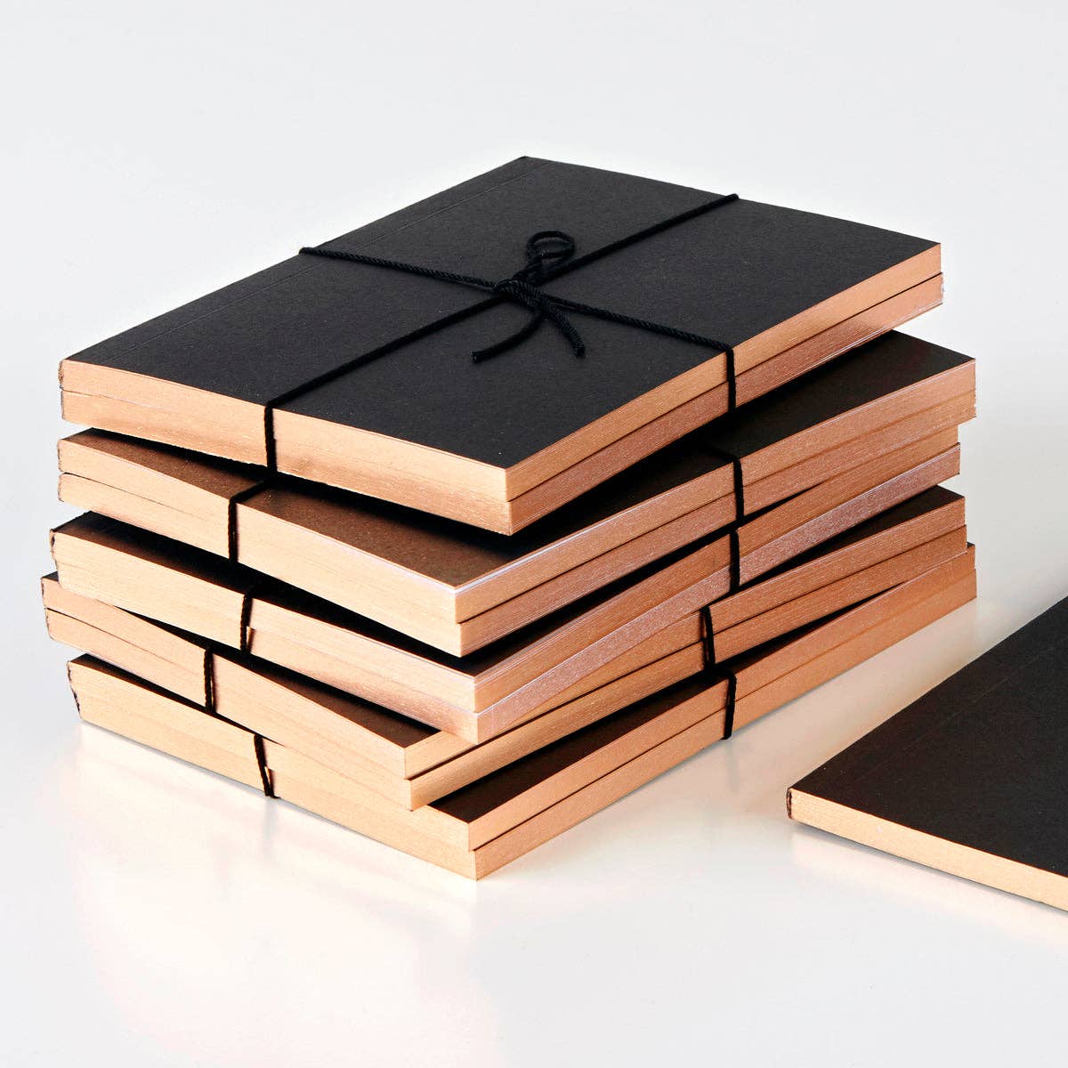 Wms&Co. - Wholesale Notebook - Little Black Notebooks with Rose Gold Edging (set of 2)5