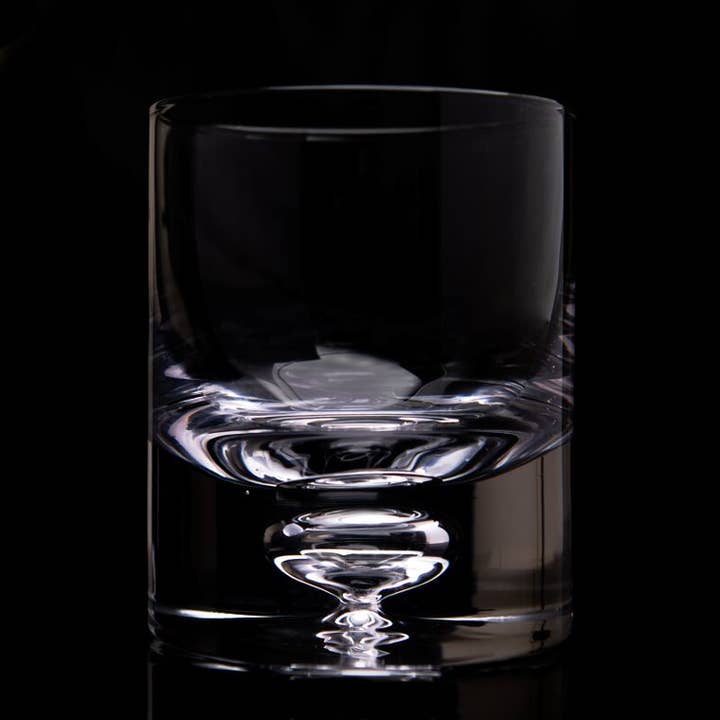 Lemonsoda - Wholesale Cocktail/Liquor Glass - Crystal Bubble Heavy Base Whiskey Glass Tumbler - 9 oz (1pc)