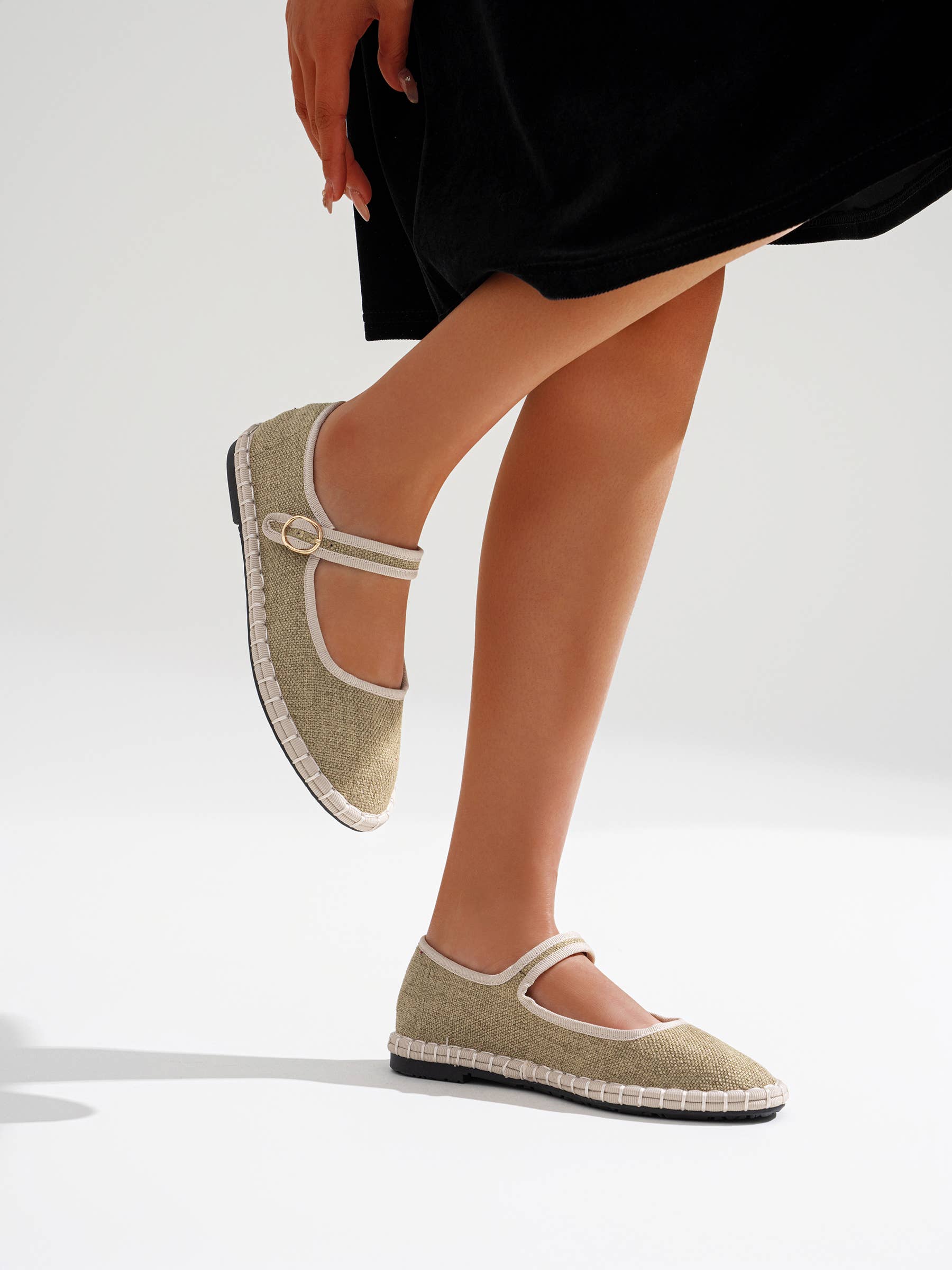 CEREZA – Engroshandel Flade sko - Dame – Kvinder Lærred Mary Jane Flade Sko17