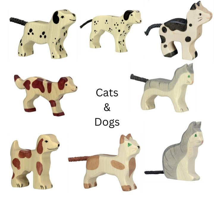 Holztiger Wooden Cats & Dogs for wholesale by Hello! Playdough!