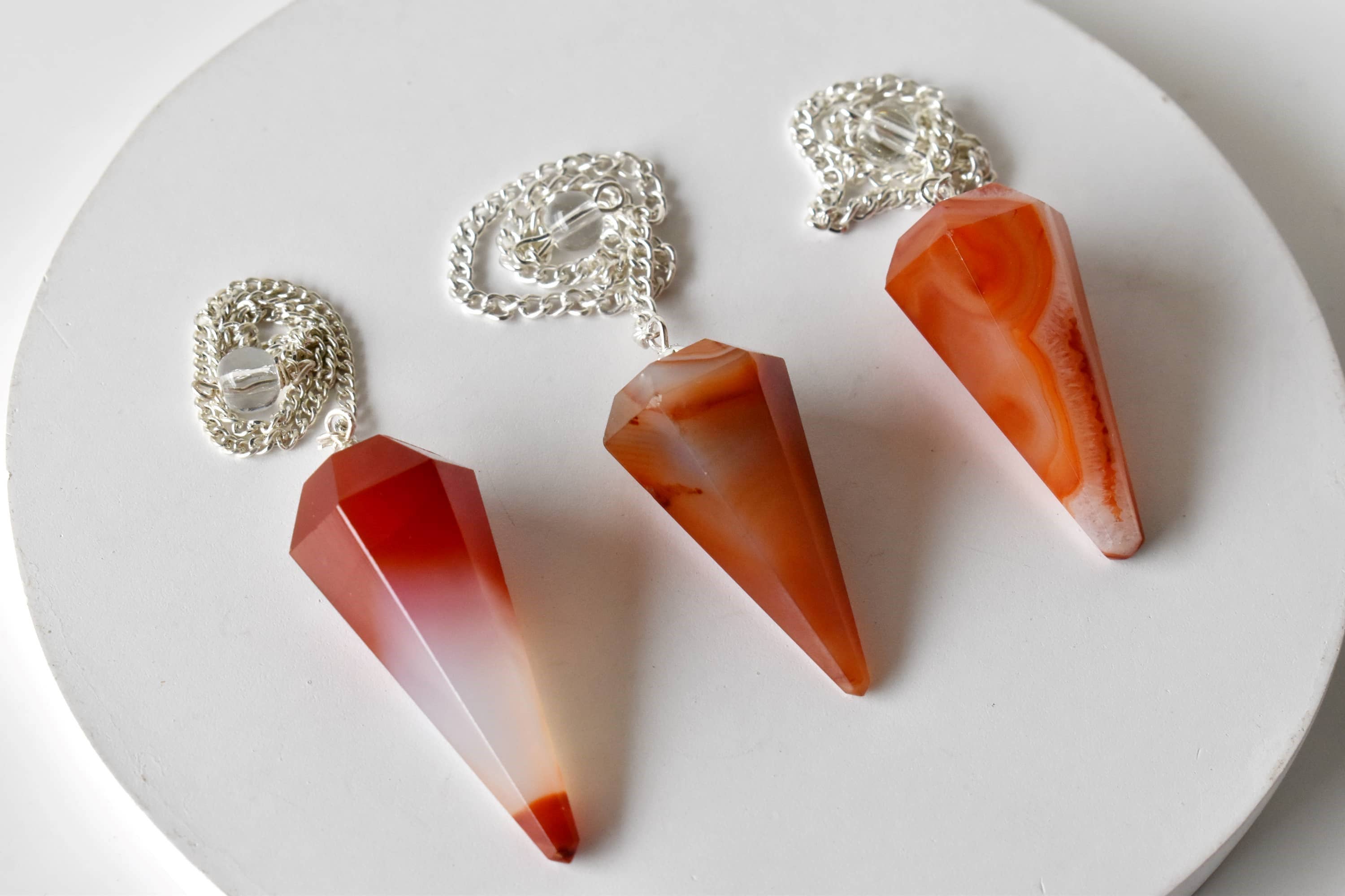 Soothing Crystals - Wholesale Spiritual Stone/Crystal - Dowsing Pendulum | Carnelian | Faceted Crystal Pendulum6