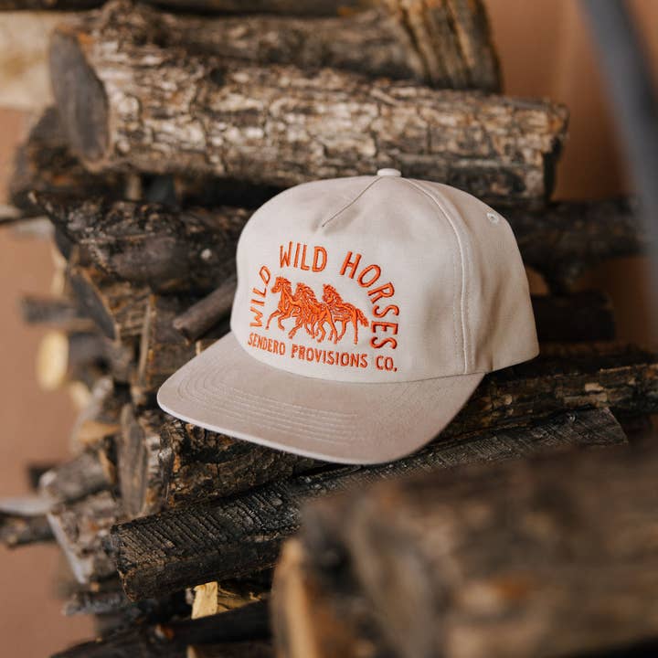 Sendero Provisions Company - Wholesale Flat Brim Cap - Unisex - Wild Wild Horses Hat1