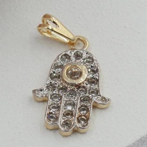 Zirconia Accents Hamsa Hand Pendant for wholesale by Cherie by Cherie