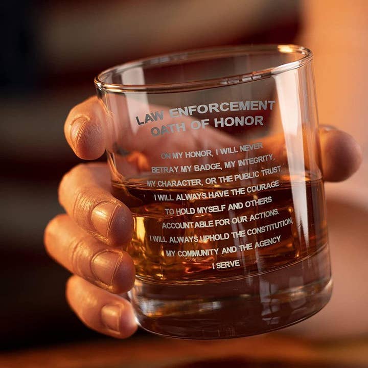 Old Southern Brass - Wholesale Cocktail/Liquor Glass - Police Officer Oath of Honor - Whiskey Glass