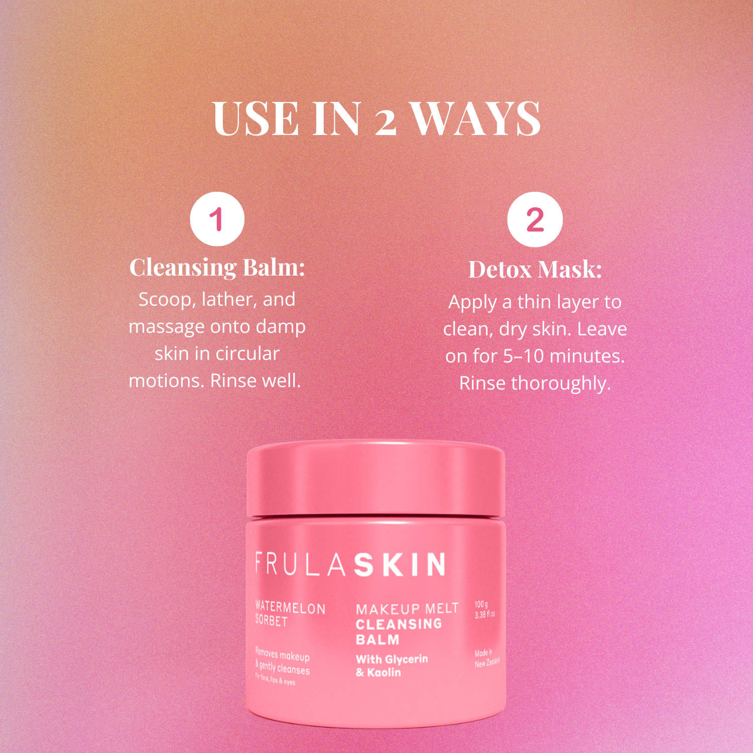 FRULA BEAUTY (The Clean Beauty Company Limited) - Wholesale Facial Cleanser - Frula - Frula-Watermelon Cleansing Balm3
