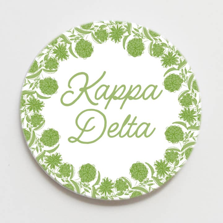 Kappa Delta Flower Ring Button- 2.25 inch for wholesale by Good Vibez Collegiate