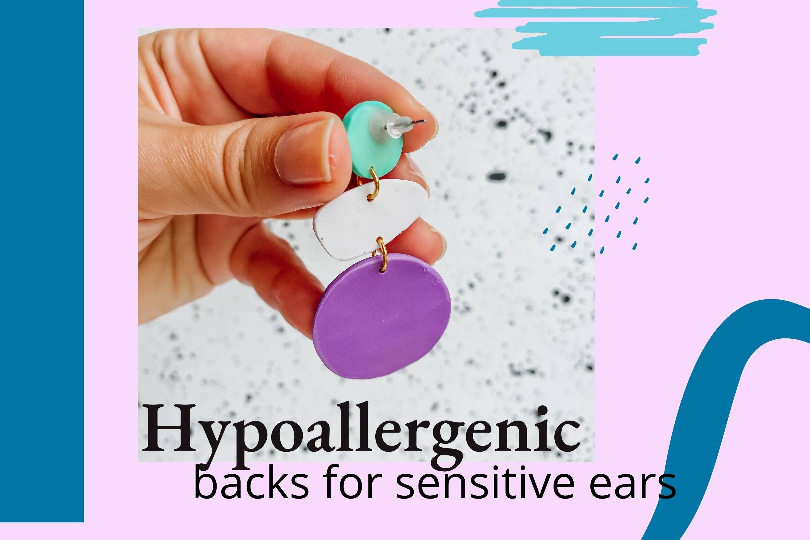 Lauren Likes Art - Wholesale Dangle Earrings - 90s Inspired Preppy Earrings, Purple Polymer Clay Earring, 90s Nostalgia, Gift for Millennials, Stocking Stuffer for Teen, Gifts Under 30,6