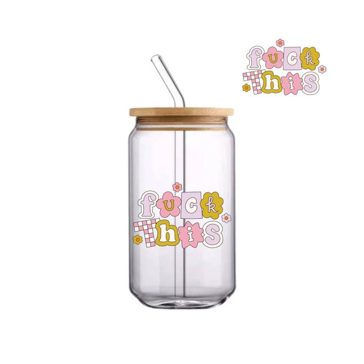 Weavey Studio - Wholesale Drinking Glass/Cup - Fuck this retro beer can libbey glass birthday gift tumbler