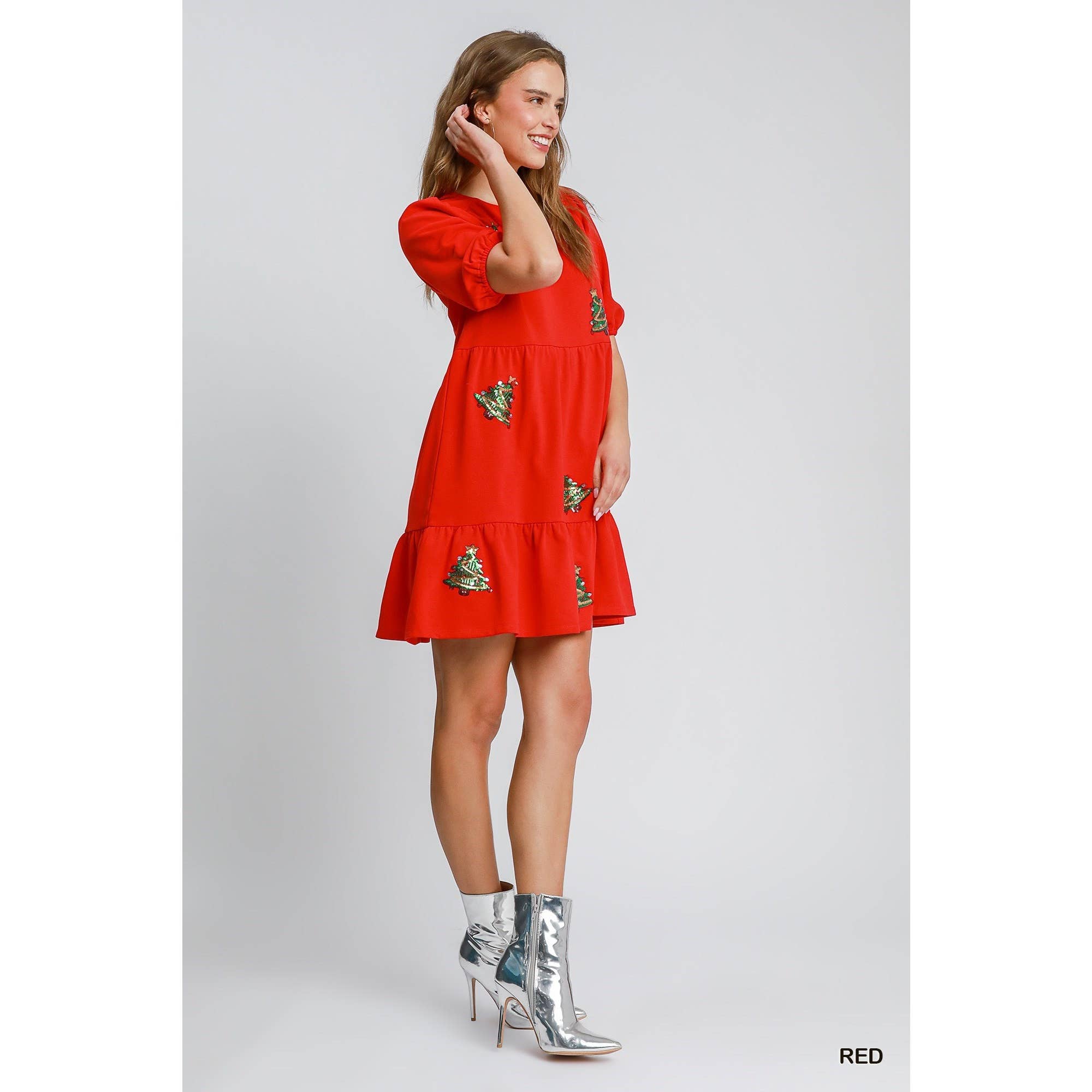 STYLE USA - Wholesale Dress - Women's - Christmas Tree Sequined Mini Dress9