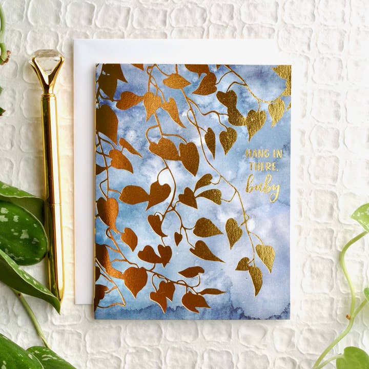 Hang In There Baby-Karte — Goldfolie für den Großhandel von Create Joy Project