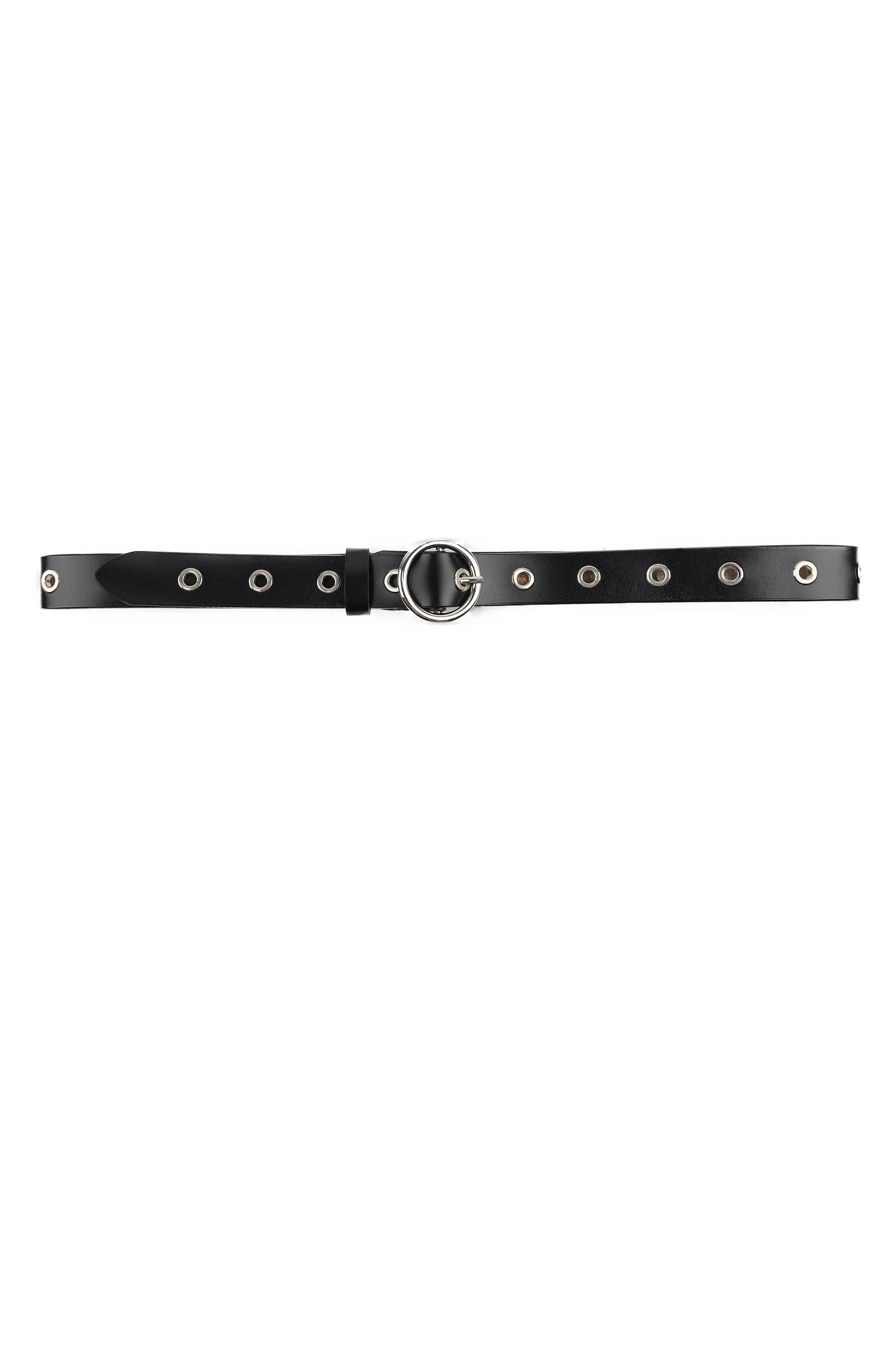 PHANIE MODE - Wholesale Belt - Women's - Round buckle leather belt with eyelets C-63411