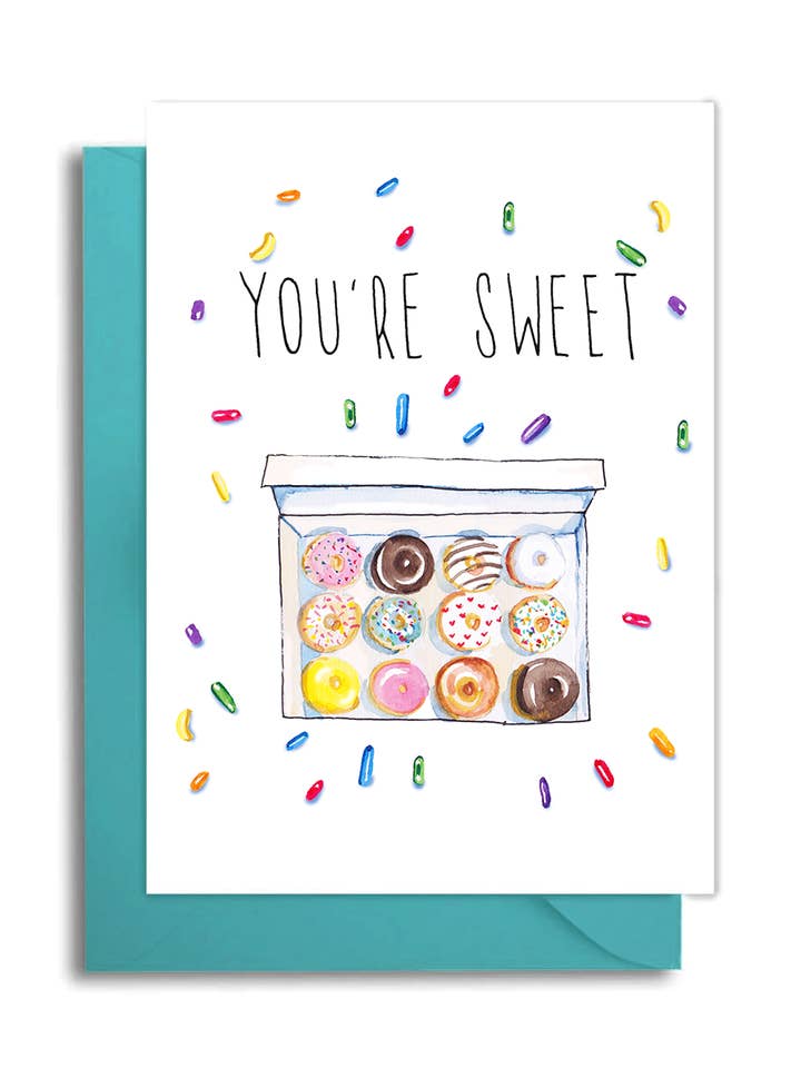 You're Sweet Donuts Card - A Dozen Donuts Love Card for wholesale by Slow Poke Press