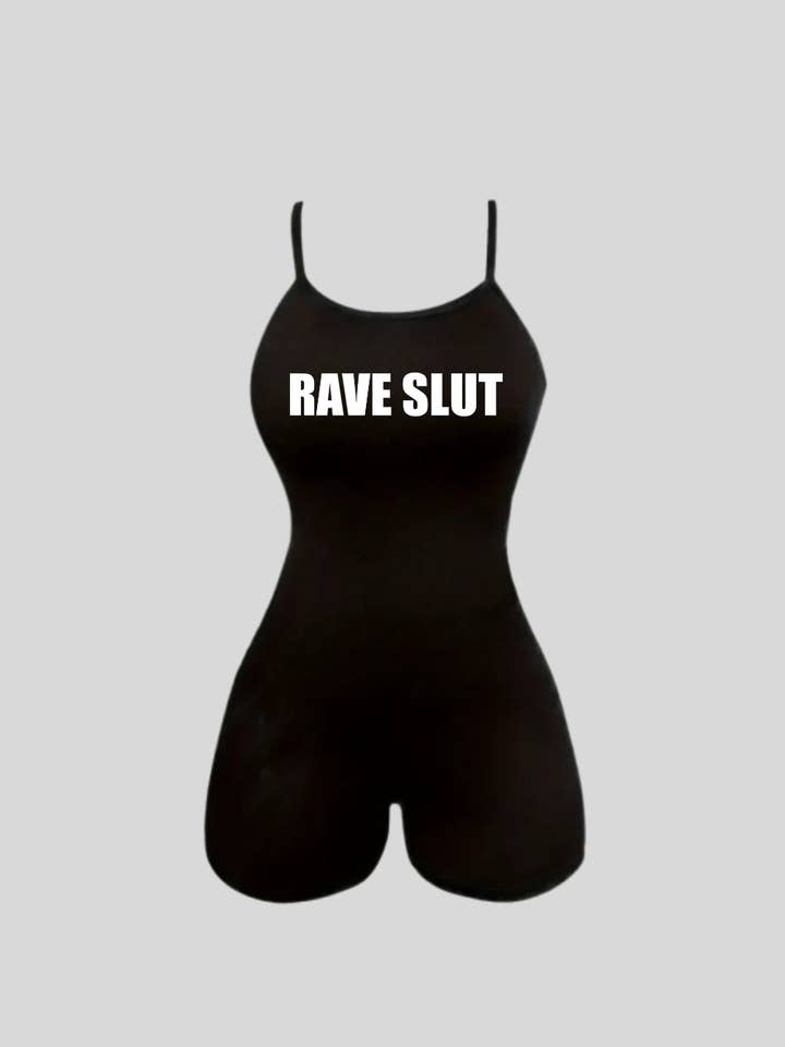 Rave Slut, Gothic Alt Romper Stripper Clubwear Y2K for wholesale by Wickedly Divine Shop