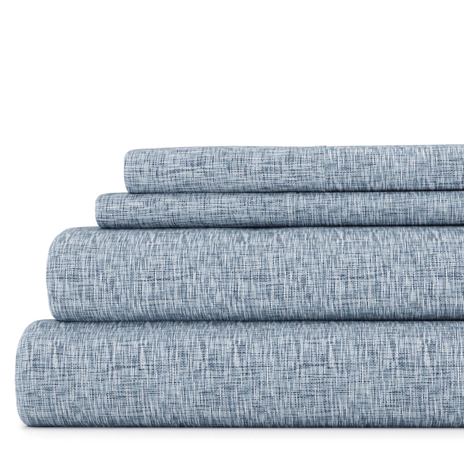 ienjoy Home - Vente Parures de lit - Ensemble de draps 4 pièces à motif de style chambray4