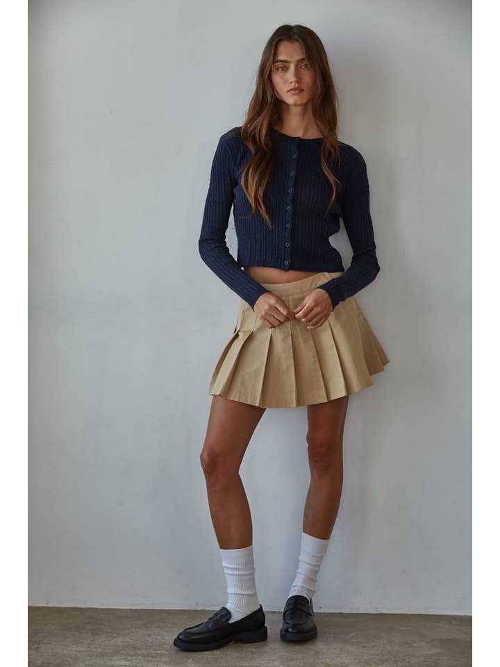 By Together - Wholesale Cardigan - Women's - W2108 | Knit Cable Sweater Cotton Button Down Cardigan Top