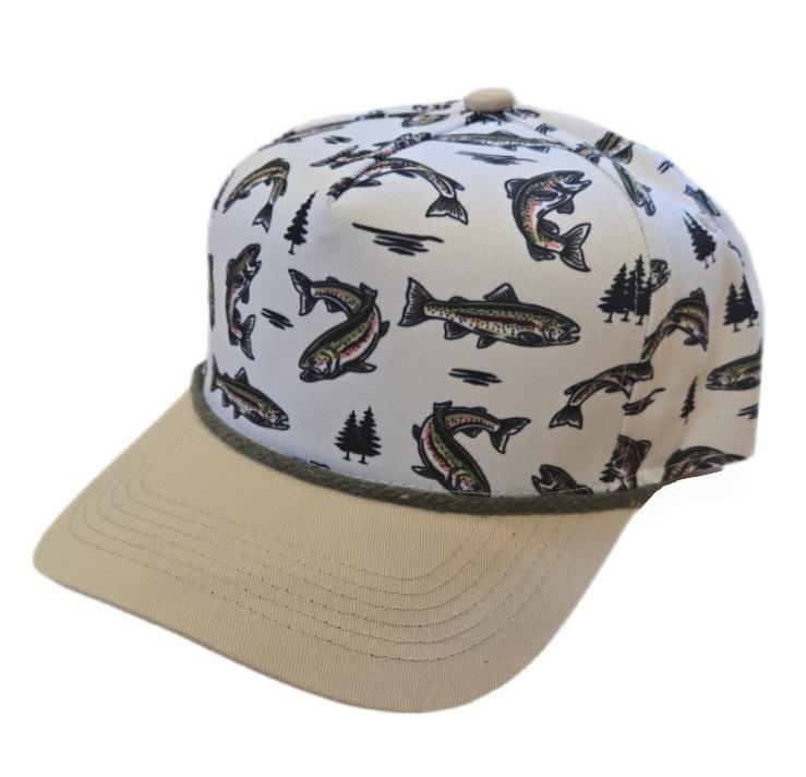 ThatsRad - Wholesale Flat Brim Cap - Unisex - Sandstone Rainbow Trout Snapback Hat 2