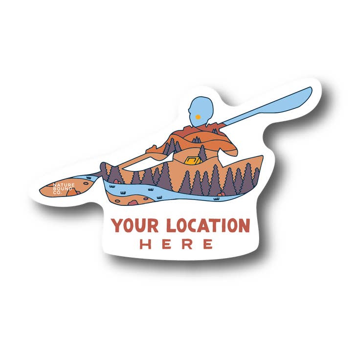 Sunrise Kayaker Sticker for wholesale by Nature Bound Co