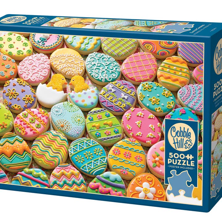 Easter Cookies 500pc puzzle for wholesale by Outset Games and Cobble Hill Puzzles