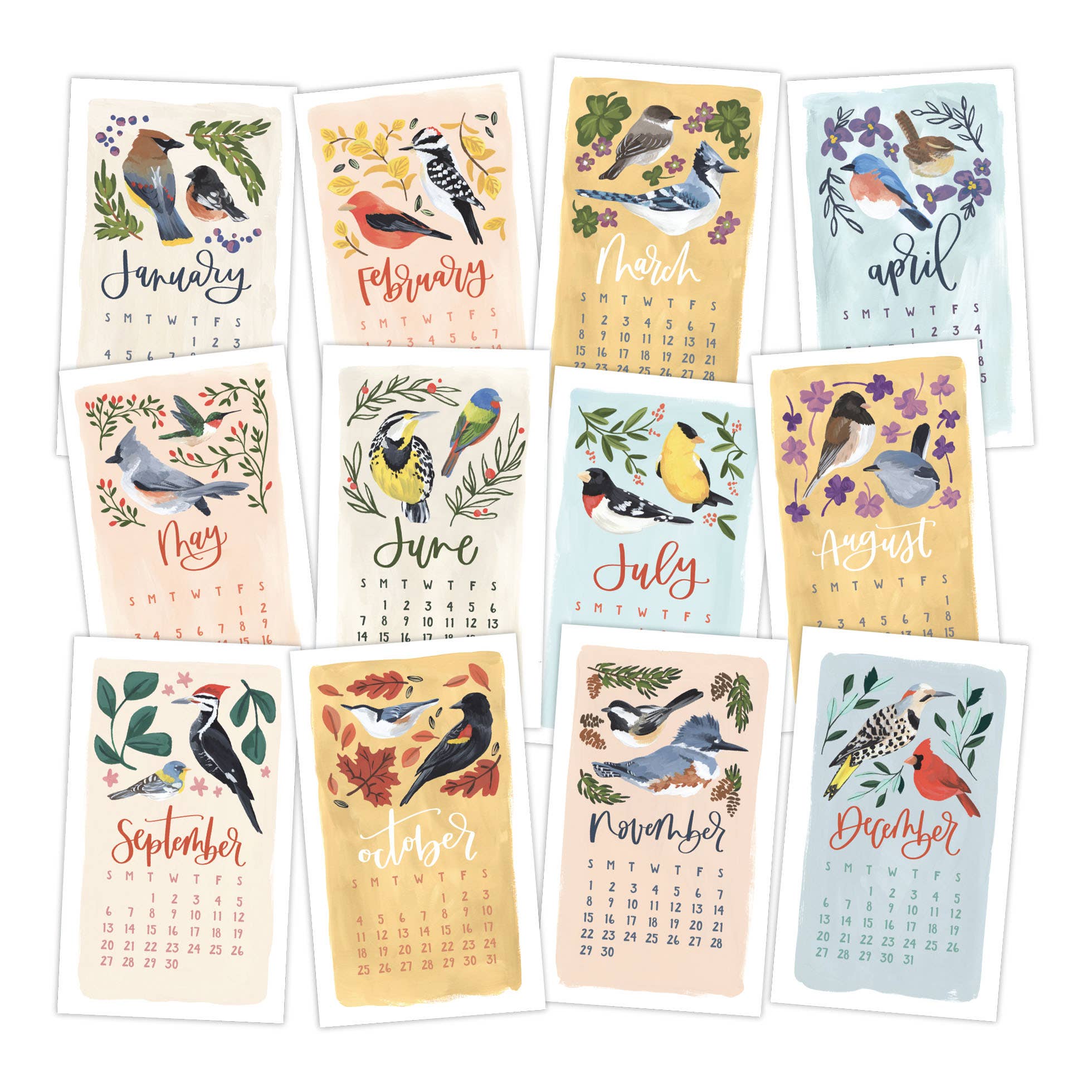 1canoe2 | One Canoe Two Paper Co. - Wholesale Calendar - 2026 Feathered Friends Birds Petite Wall Calendar5